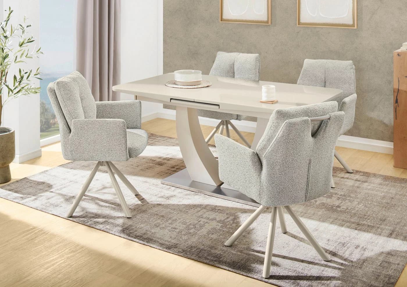 Jockenhöfer Gruppe Drehstuhl Santorini Set 2 St Beige Metall