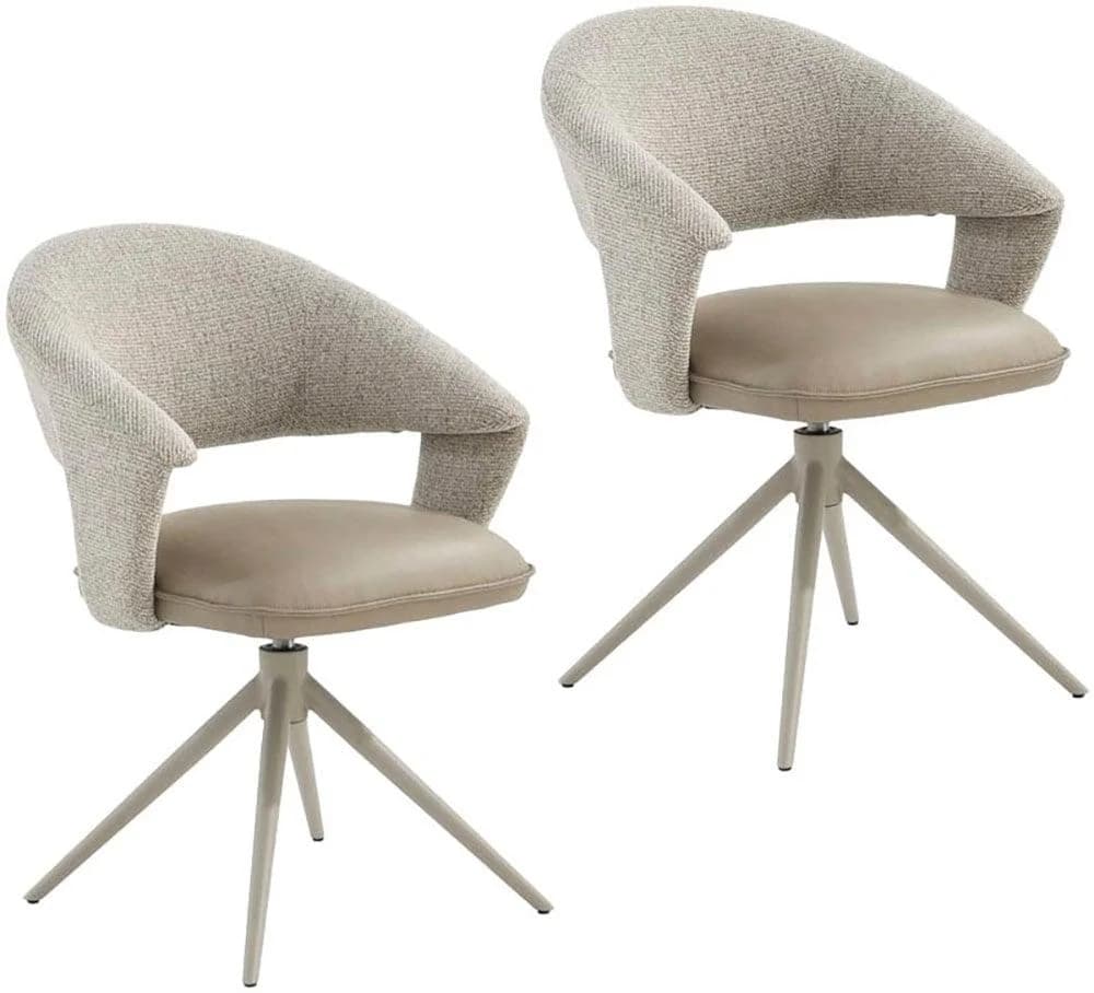 Jockenhöfer Gruppe Drehstuhl Santiago 2er Set Beige Greige Drehbar