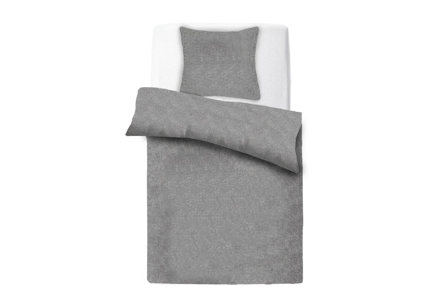 Bestlivings Bettbezug Micro-Melange Grau Mikrofaser 135x200cm + 80x80cm - Bild 2