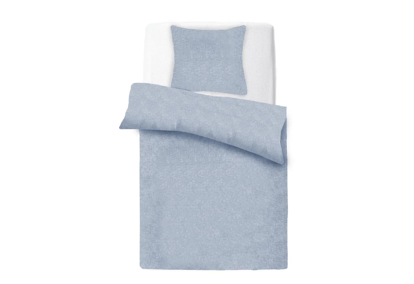 Bestlivings Bettbezug Micro-Melange Blau 135x200cm + 80x80cm Mikrofaser - Bild 2