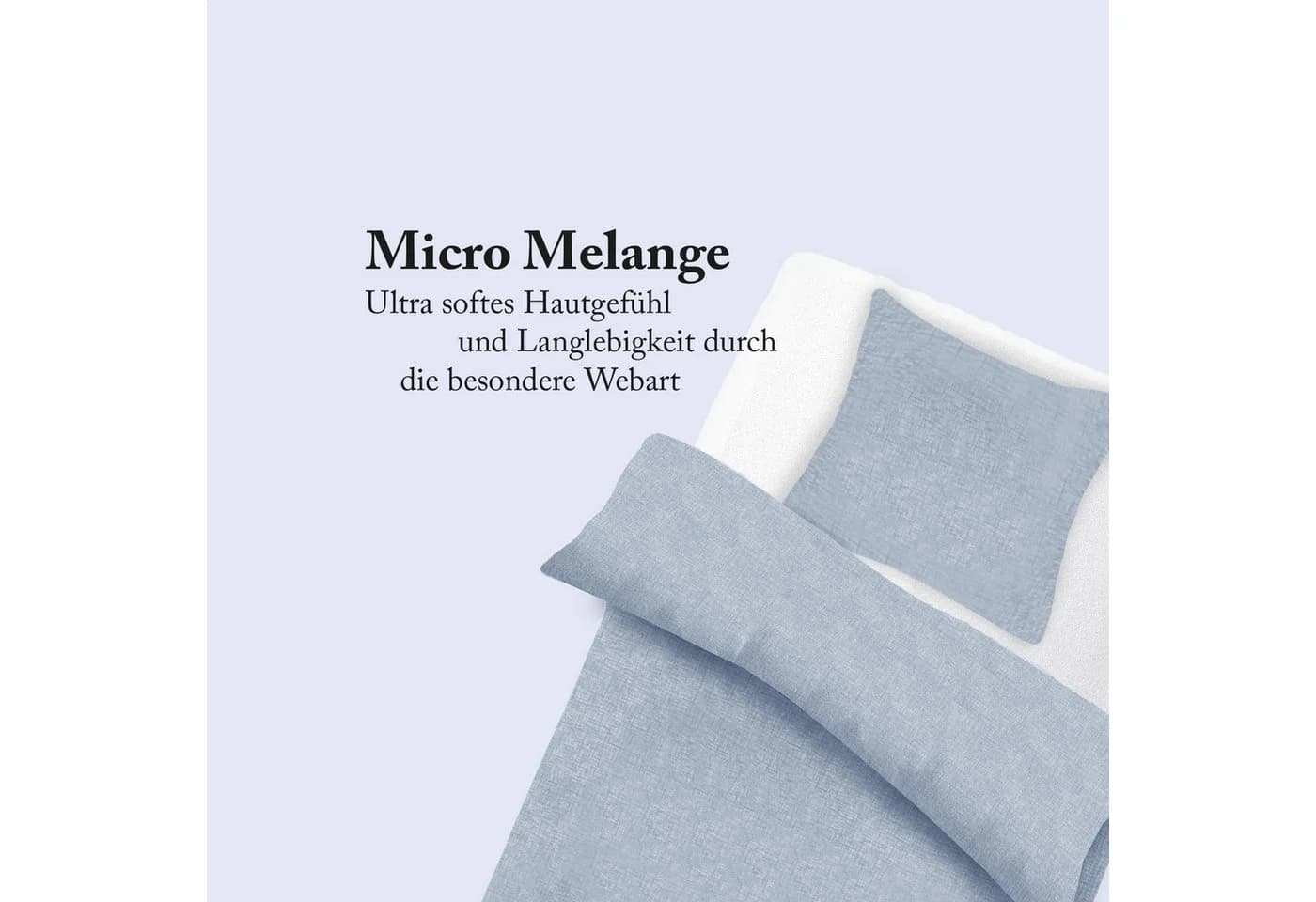 Bestlivings Bettbezug Micro-Melange Blau 135x200cm + 80x80cm Mikrofaser - Bild 4