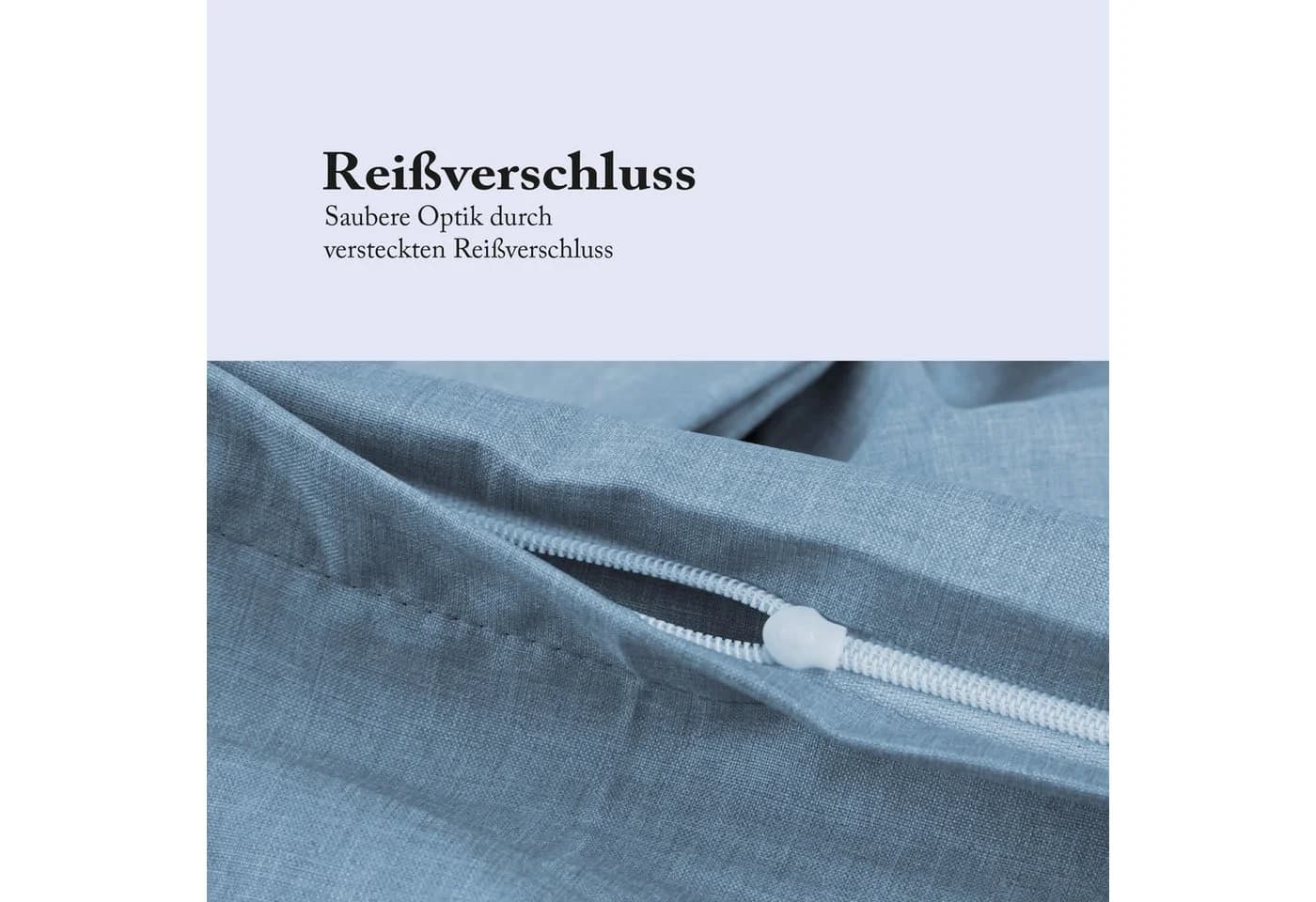 Bestlivings Bettbezug Micro-Melange Blau 135x200cm + 80x80cm Mikrofaser - Bild 5