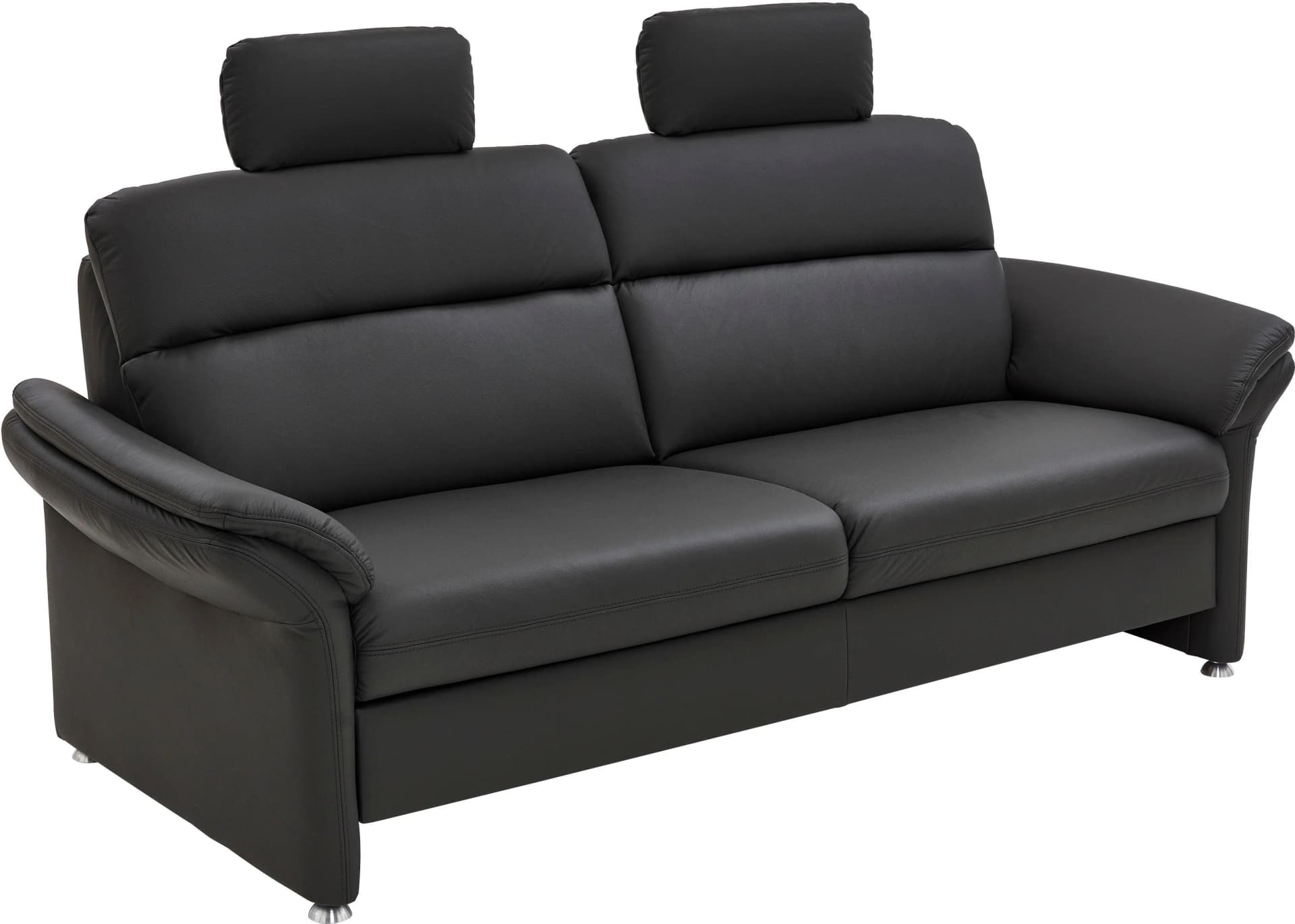 3-Sitzer Sofa DIE PLANBAR PN-EM16031 Schwarz mit Relaxfunktion und Kopfstützen