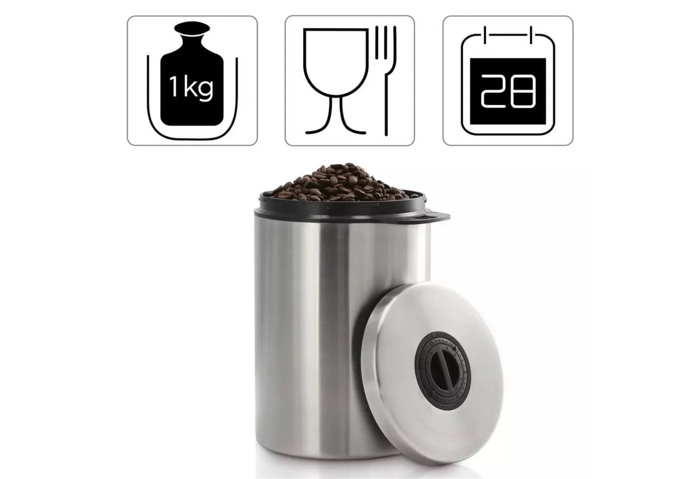 Xavax Kaffeedose Edelstahl 1kg Luftdicht Silber - Bild 3