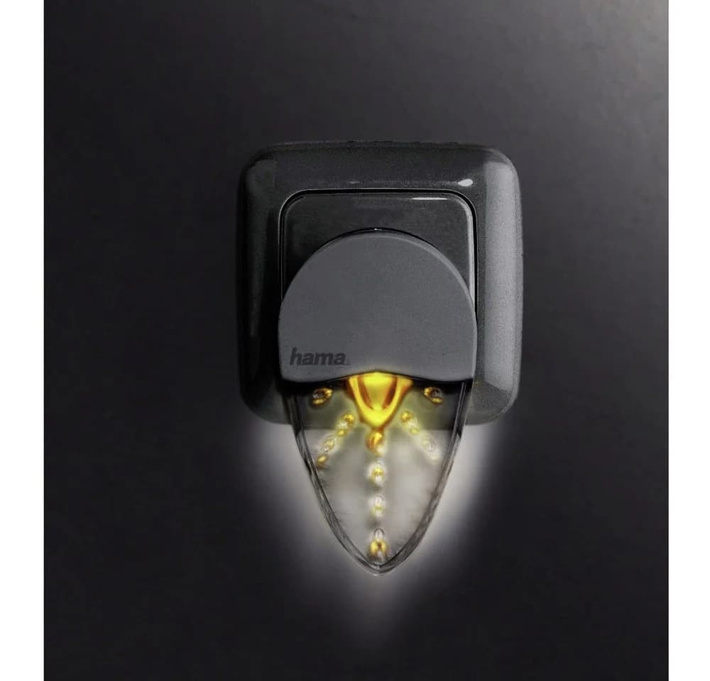 Hama LED Nachtlicht Steckdose Bernstein Warmes Licht