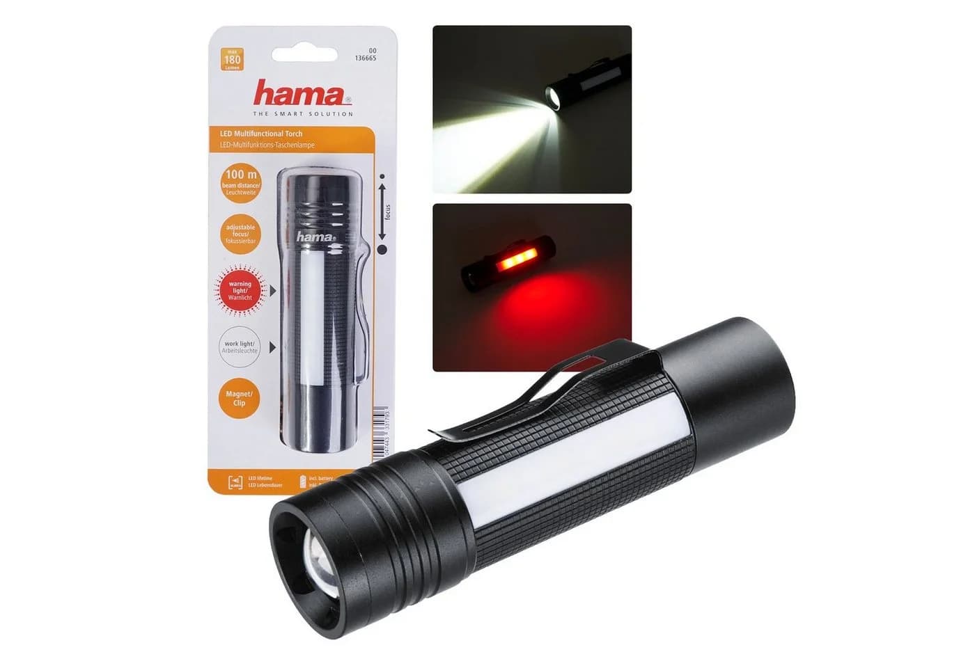 Hama LED Taschenlampe Laterne Aluminium 180 Lumen - Bild 2