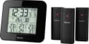 HAMA Wetterstation EWS-Trio mit 3 Sensoren Schwarz DCF-Funkuhr Bild 2