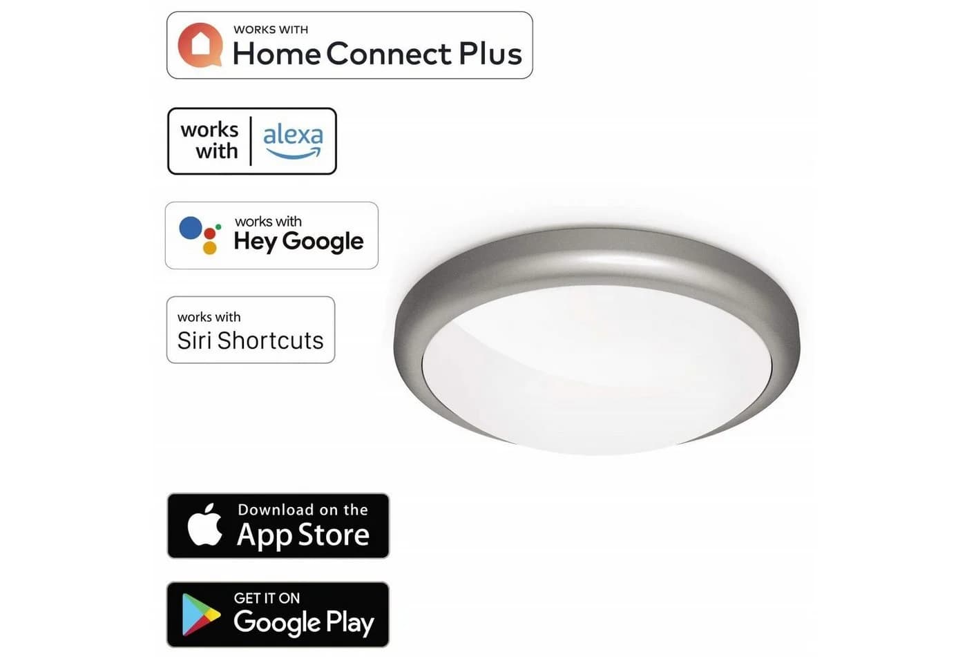 Hama LED Deckenleuchte WiFi Dimmbar Weiss Silber Smart Home - Bild 2