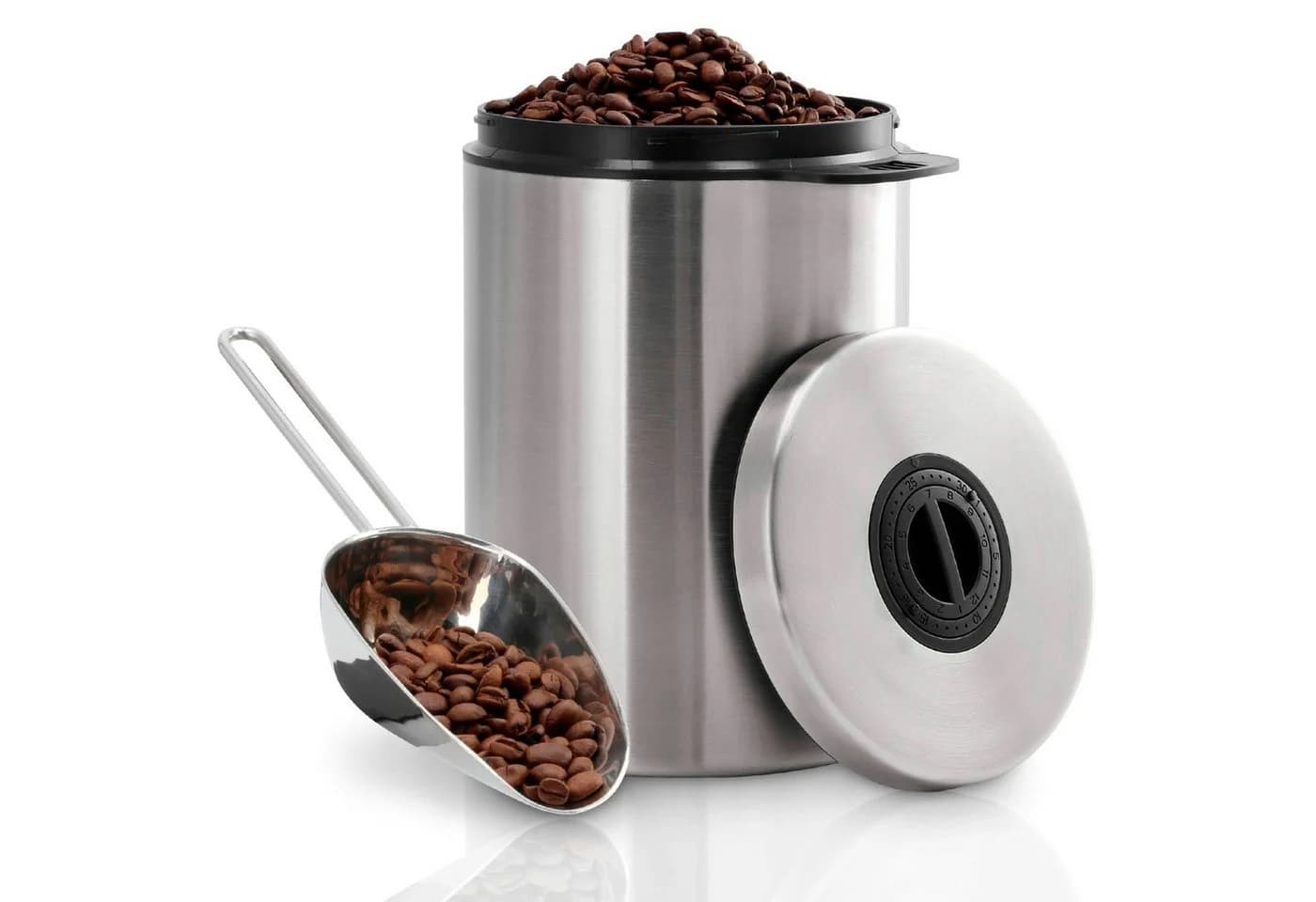 Xavax Kaffeedose Edelstahl Luftdicht mit Dosierlöffel Silber - Bild 2