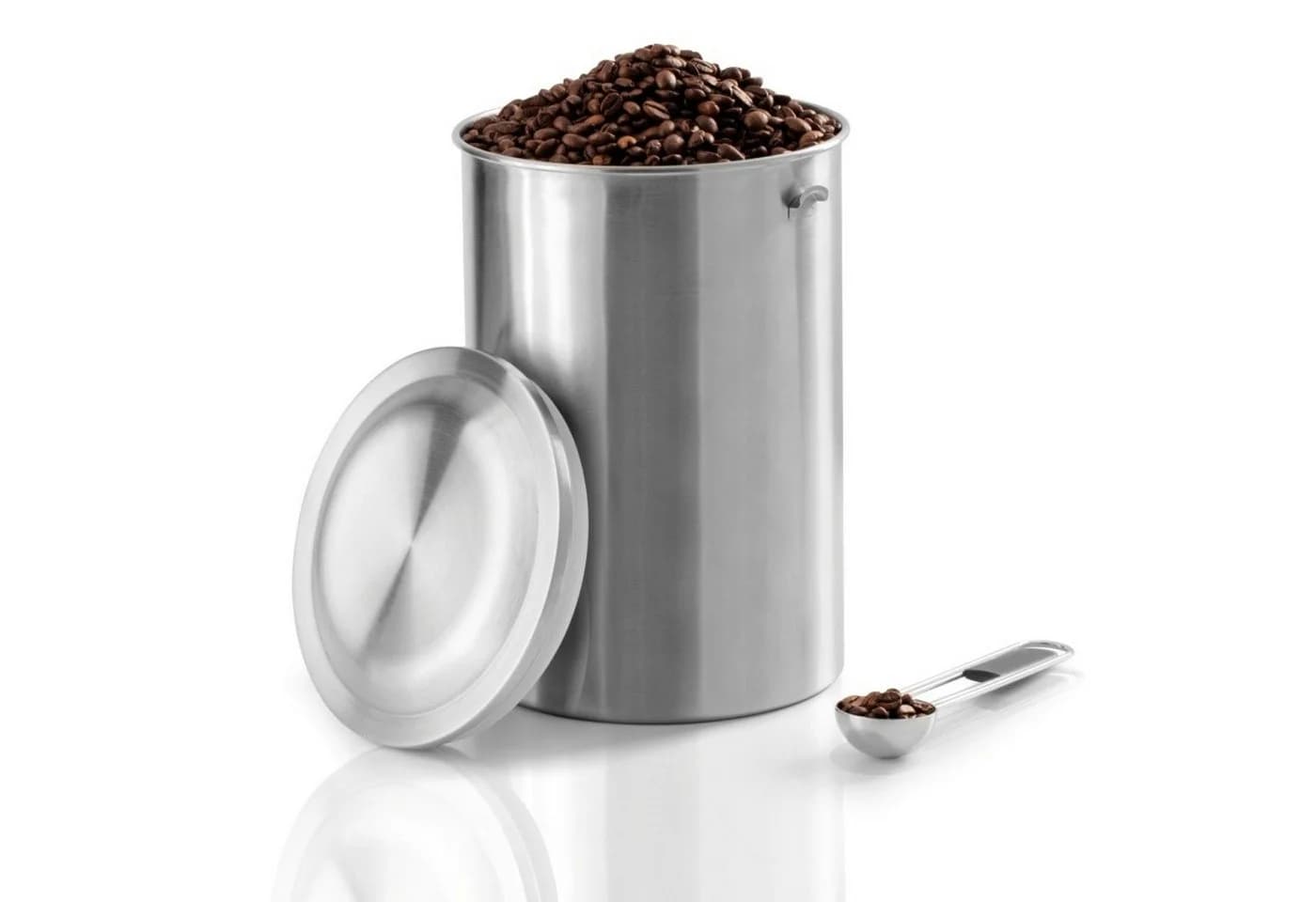 Xavax Kaffeedose Edelstahl Luftdicht mit Dosierlöffel Silber