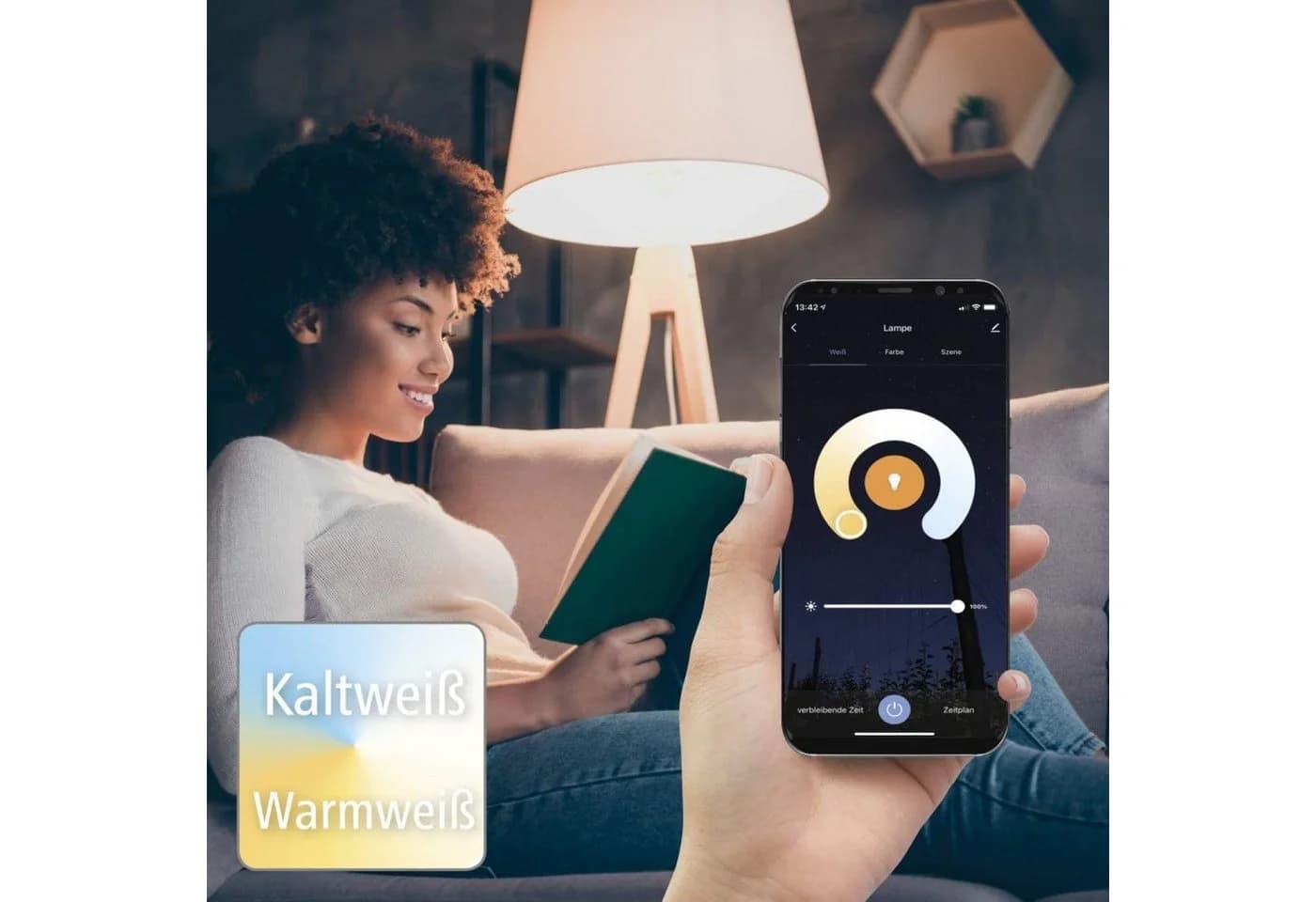 Hama Smarte LED-Leuchte WLAN E14 Dimmbar Weiß Alexa Google - Bild 4