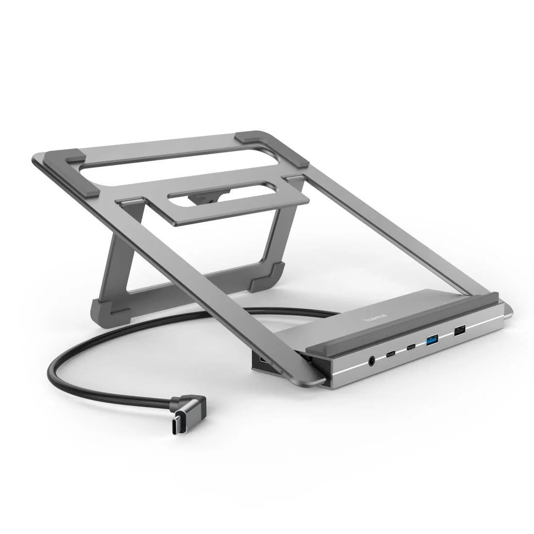 HAMA Laptop-Dockingstation USB-C 12 Ports Standhalterung Grau