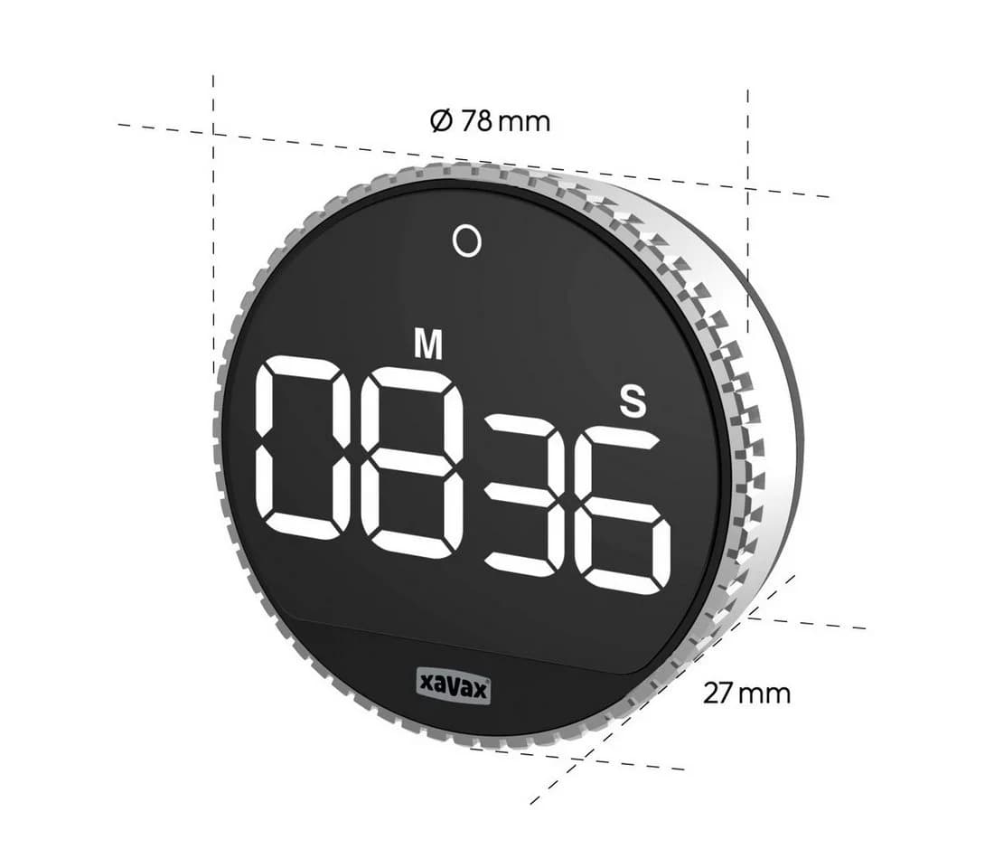 Xavax Küchentimer Rotation Digital Schwarz Silber Magnetisch - Bild 4