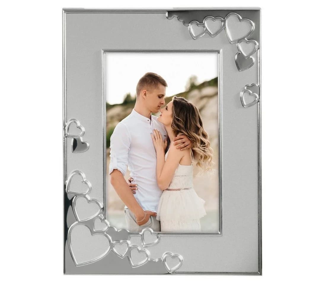 Hama Portraitrahmen 10x15 cm Silber Aluminium Herzen - Bild 4