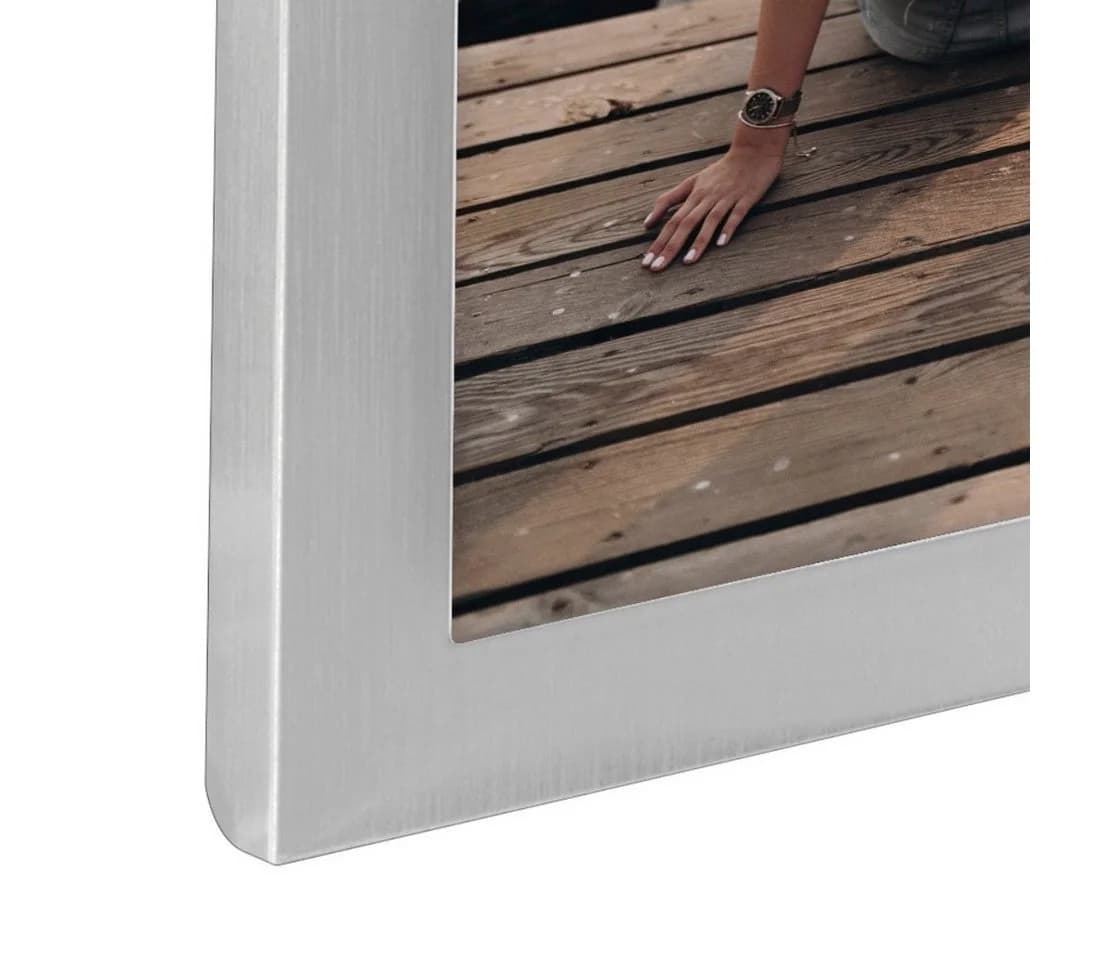 Hama Portraitrahmen Silber 10x15 cm Aufhängbar Aufstellbar Aluminium - Bild 3
