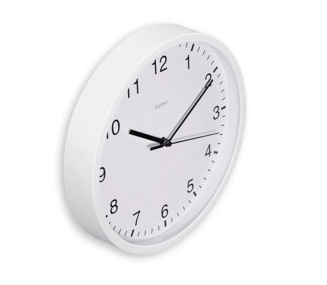 Hama Wanduhr Elba Weiß 25 cm Geräuscharm Quarzuhr - Bild 2