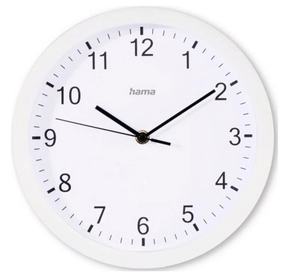 Hama Wanduhr Elba Weiß 25 cm Geräuscharm Quarzuhr - Bild 3