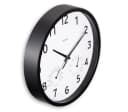 Hama Wanduhr Malta Schwarz Weiß Analog mit Thermo-/Hygrometer Bild 1