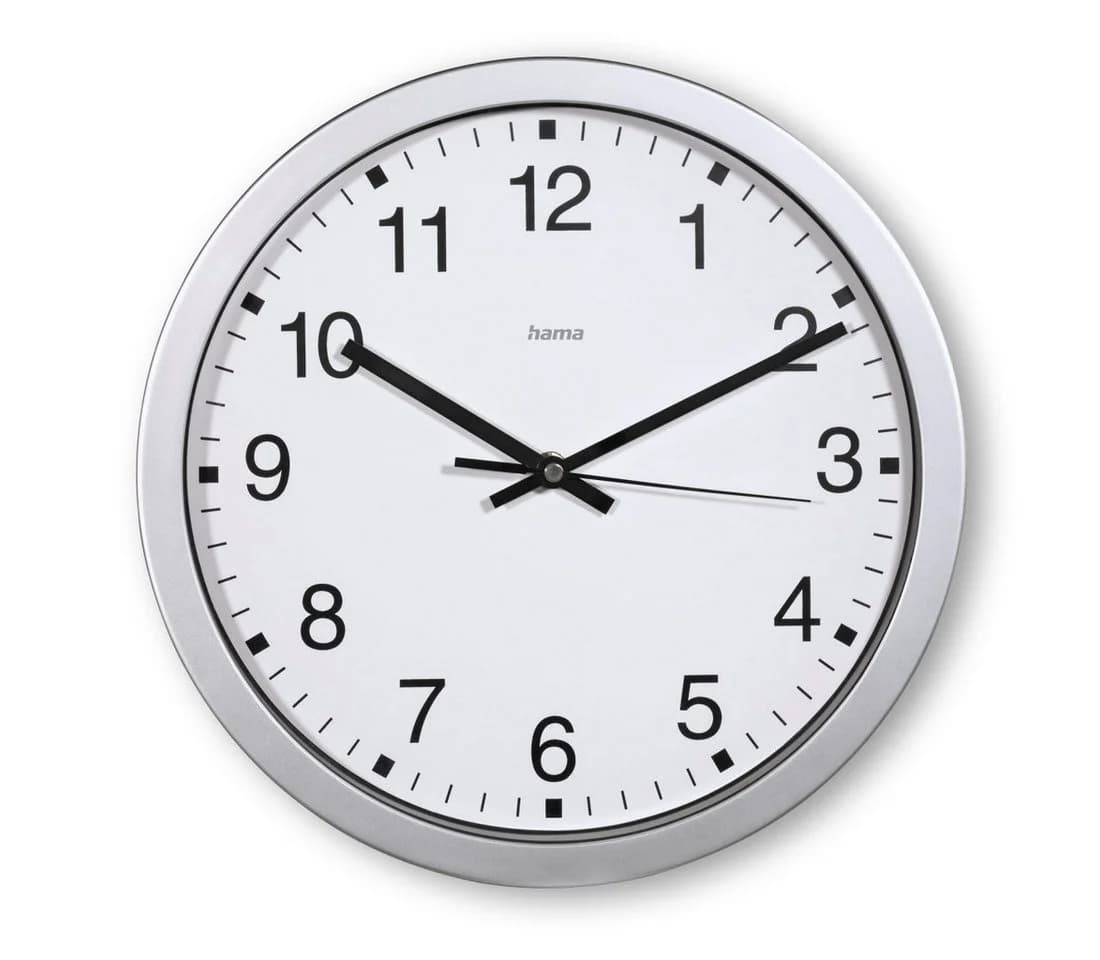 Hama Wanduhr Mallorca Silber Weiß Analog Quarzuhr - Bild 2