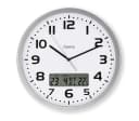 HAMA DCF-Funkuhr Moorea Silber Weiß Wanduhr mit Temperaturanzeige Bild 2