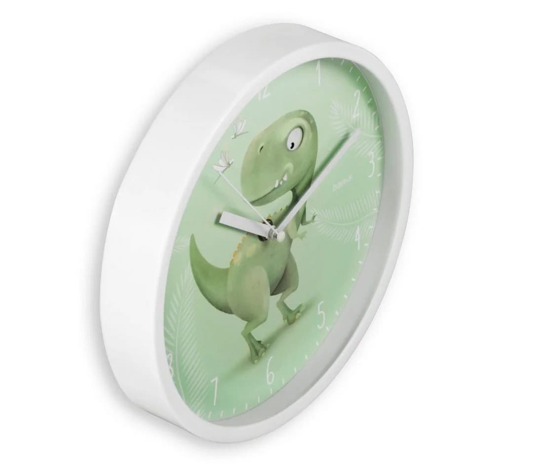 Hama Kinder-Wanduhr Cebu Dinosaurier Grün Weiß Ohne Ticken