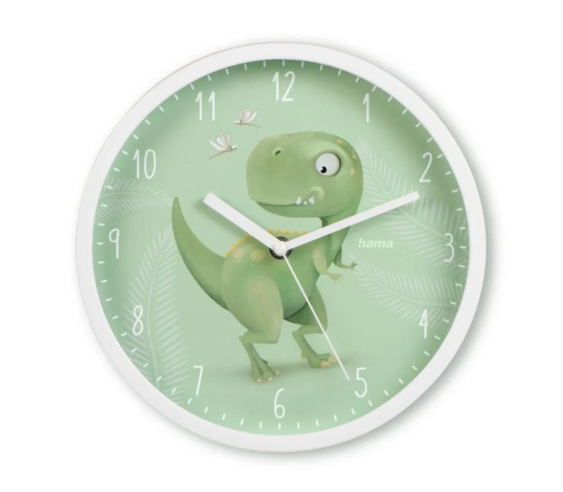 Hama Kinder-Wanduhr Cebu Dinosaurier Grün Weiß Ohne Ticken - Bild 2