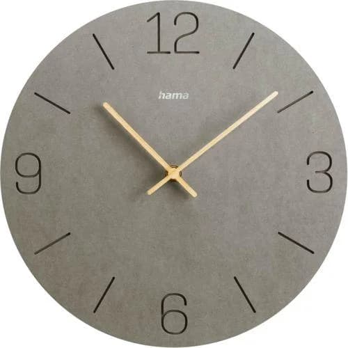 Hama Wanduhr Kreta Grau 30cm Quarzwerk geräuscharm