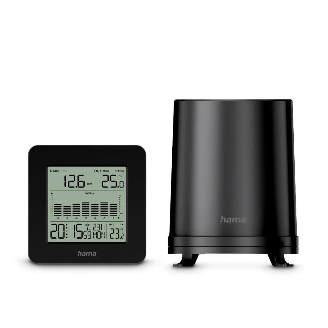 Wetterstation Mykonos von Hama mit Außensensor und Regenmesser