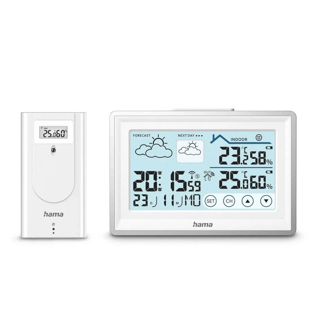 Hama Wetterstation "Bahamas" Weiß mit Außensensor, Funk & Wecker - Bild 3