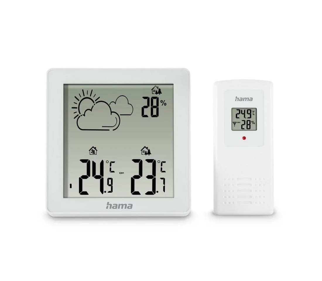 Hama Wetterstation Zakynthos Weiß mit Außensensor