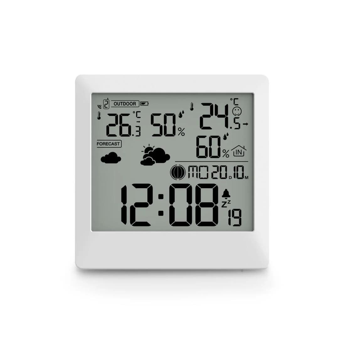Hama Wetterstation Palawan mit Außensensor, Funk, Wecker, Weiß