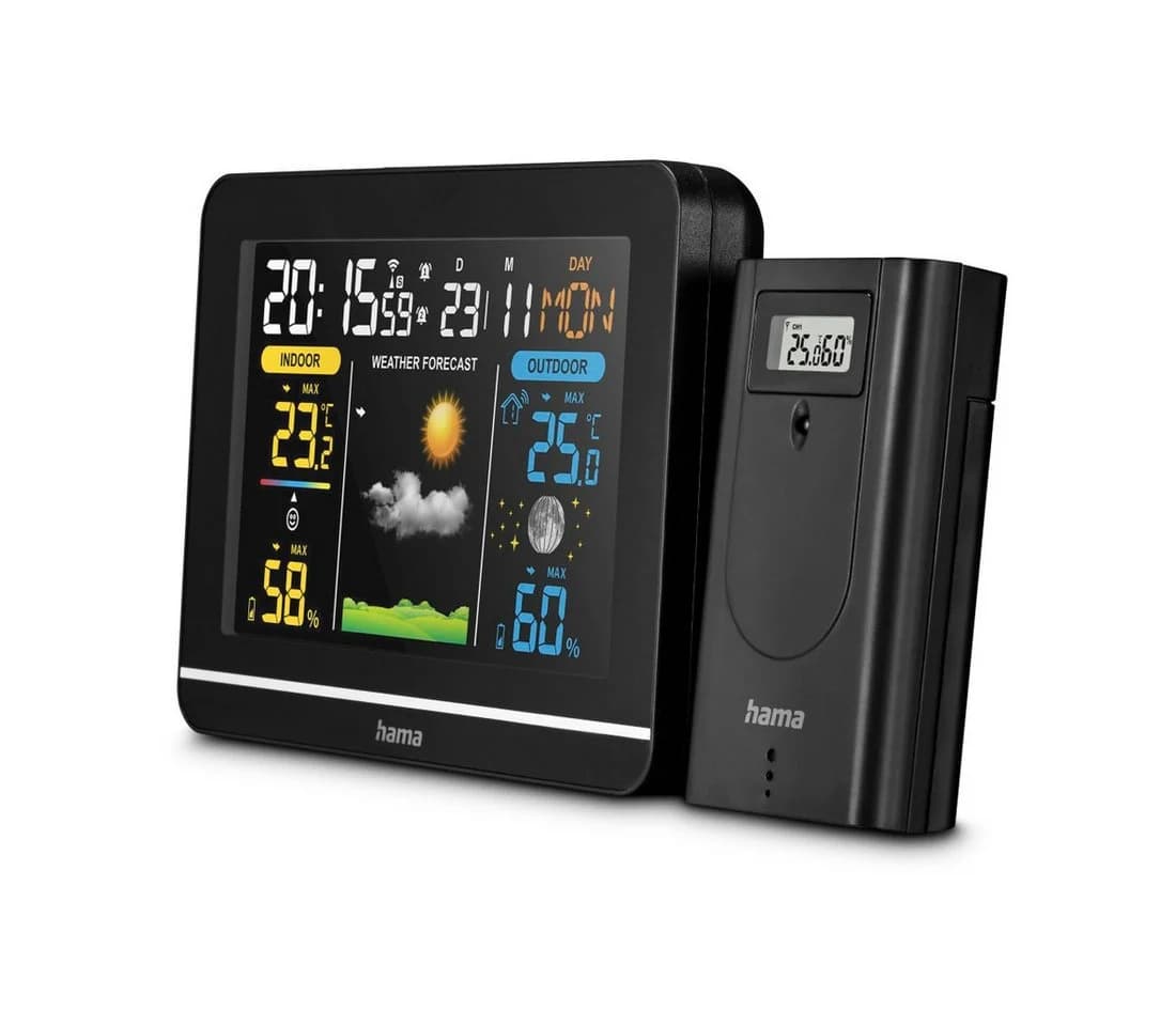 Hama Wetterstation mit Farbdisplay, Außensensor, Wetter, Alarm, Temperatur - Bild 2