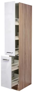 FLEX-WELL Apothekerschrank Florenz Hochglanz Weiß Sonoma Eiche Bild 5