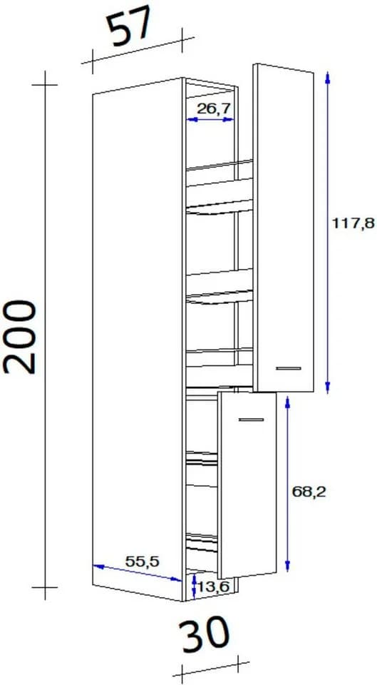 Flex-Well Apothekerschrank Wito Weiß Modern - Bild 3