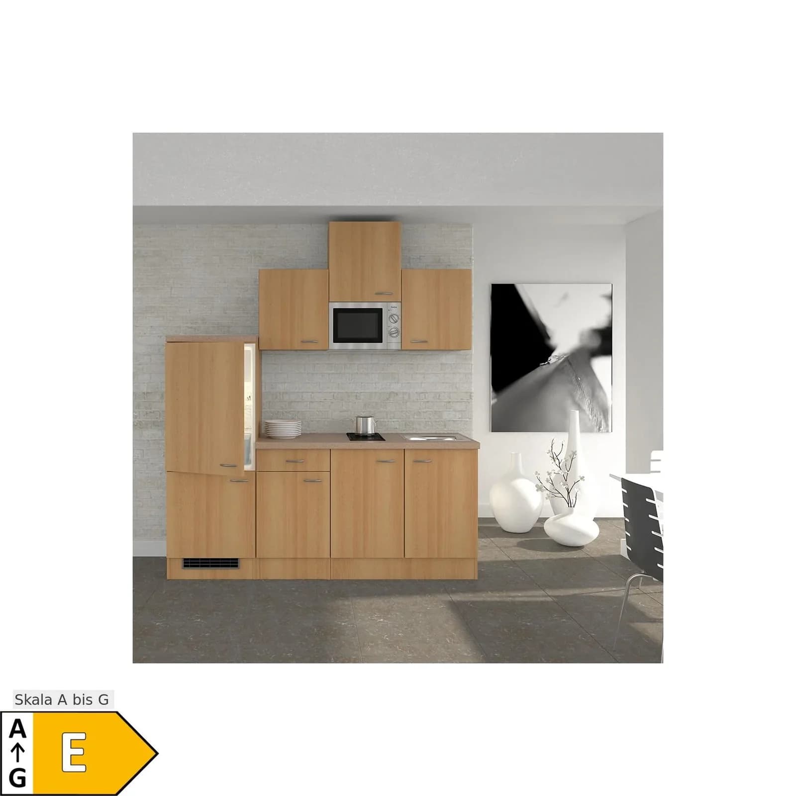 Flex-Well Küchenzeile 210 cm Nano Modern Weiß