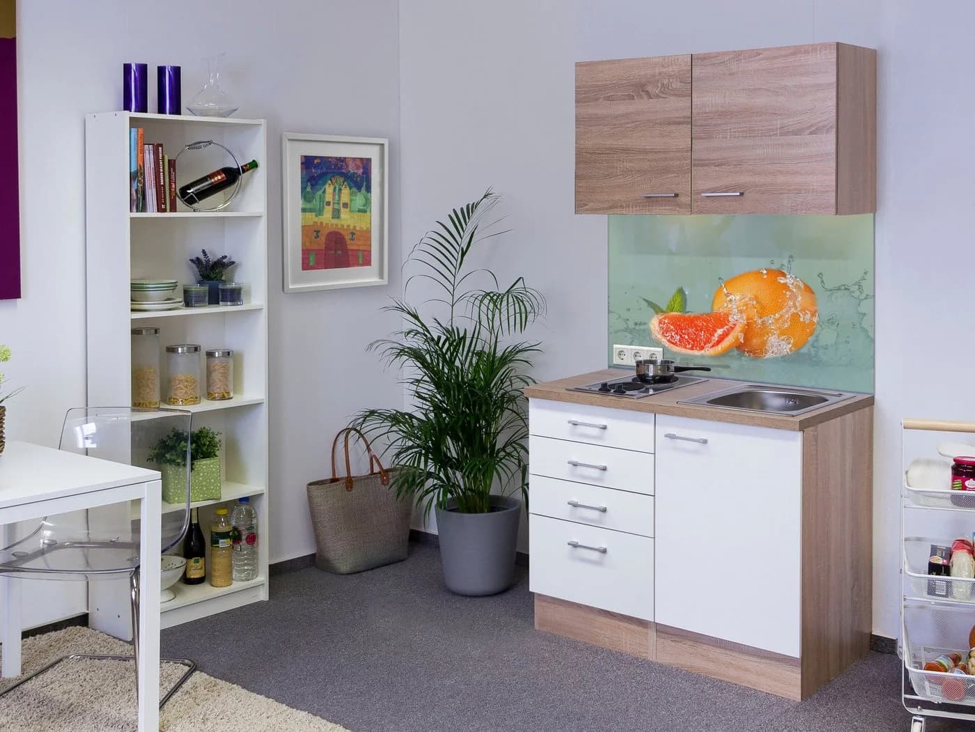 Flex-Well Küchenzeile Samoa 100 cm mit Kochfeld und Spüle - Bild 5