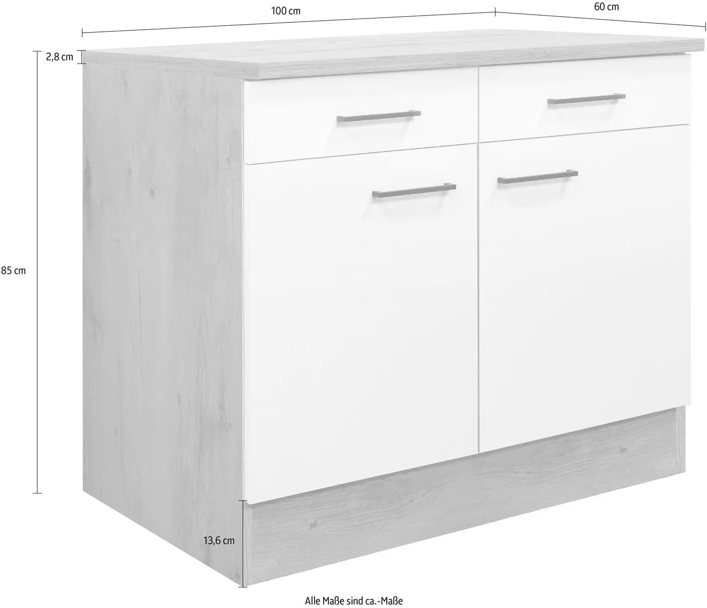 FLEX-WELL Unterschrank Vintea Beige Seidenmatt 100cm - Bild 3