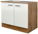 FLEX-WELL Vintea Spülenunterschrank Beige Schwarz mit Einbauspüle Bild 1