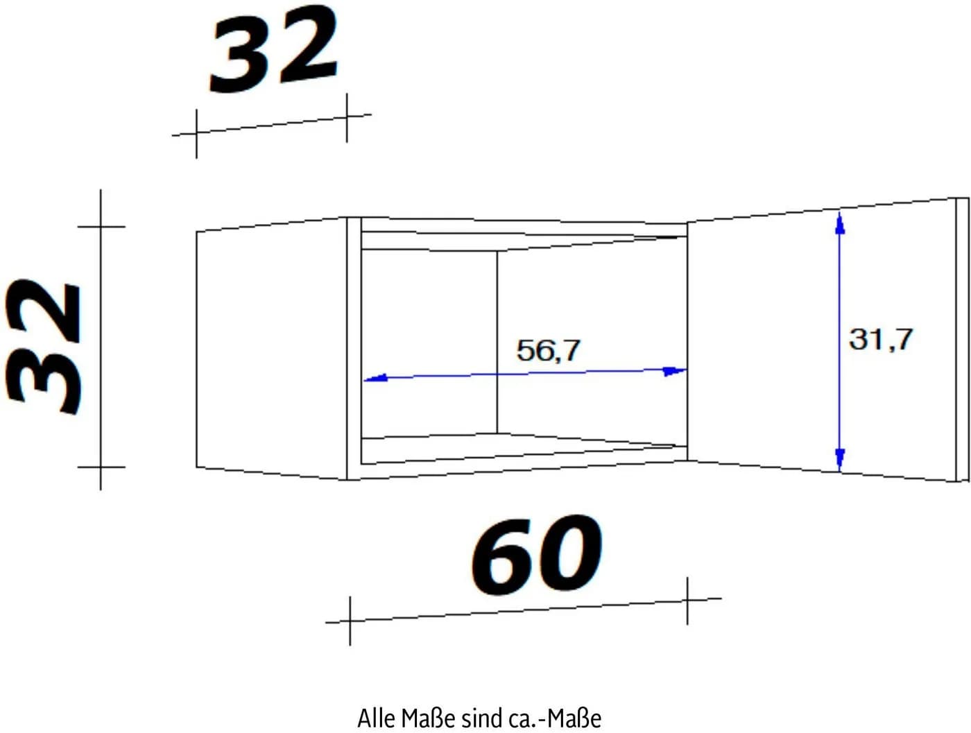 Küchenoberschrank Avila Eichefarben/Magnolie Holz - Bild 4