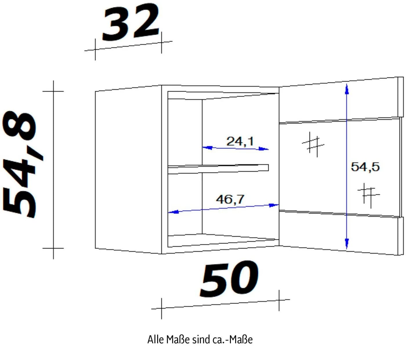 Flex-Well Glashängeschrank Morena Eiche-Optik mit Stollenglastüren - Bild 4