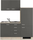 Flex-Well Küchenzeile Morena 160 cm mit Kühlschrank, Kochfeld und Spüle Bild 2