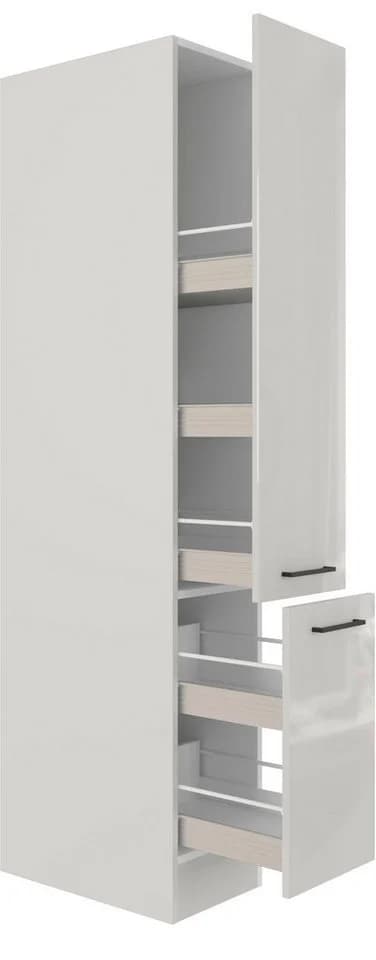FLEX-WELL Apothekerschrank Lund Grau Glänzend