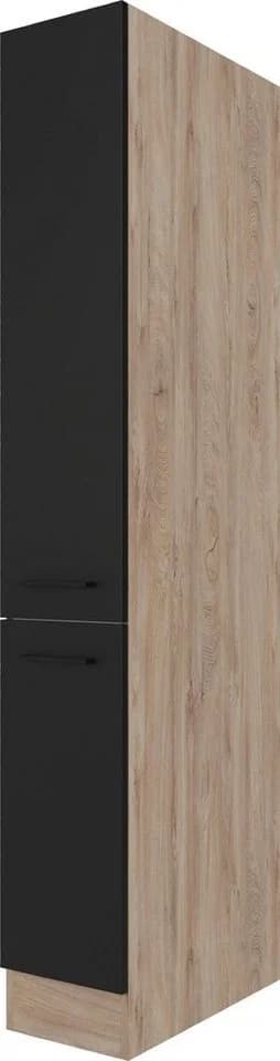 Apothekerschrank FLEX-WELL Capri Schwarz Endgrain Oak