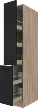 Apothekerschrank FLEX-WELL Capri Schwarz Endgrain Oak Bild 2