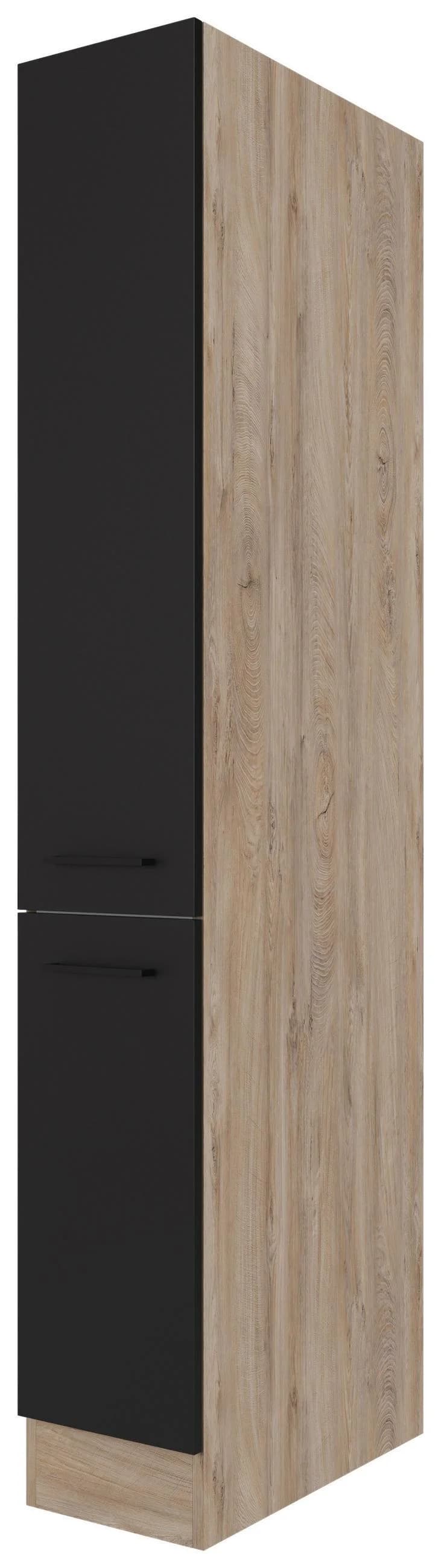 Apothekerschrank FLEX-WELL Capri Schwarz Endgrain Oak - Bild 3