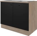 Flex-Well Spülenschrank Capri Schwarz mit Spüle Bild 1