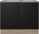 Flex-Well Spülenschrank Capri Schwarz mit Spüle Bild 2