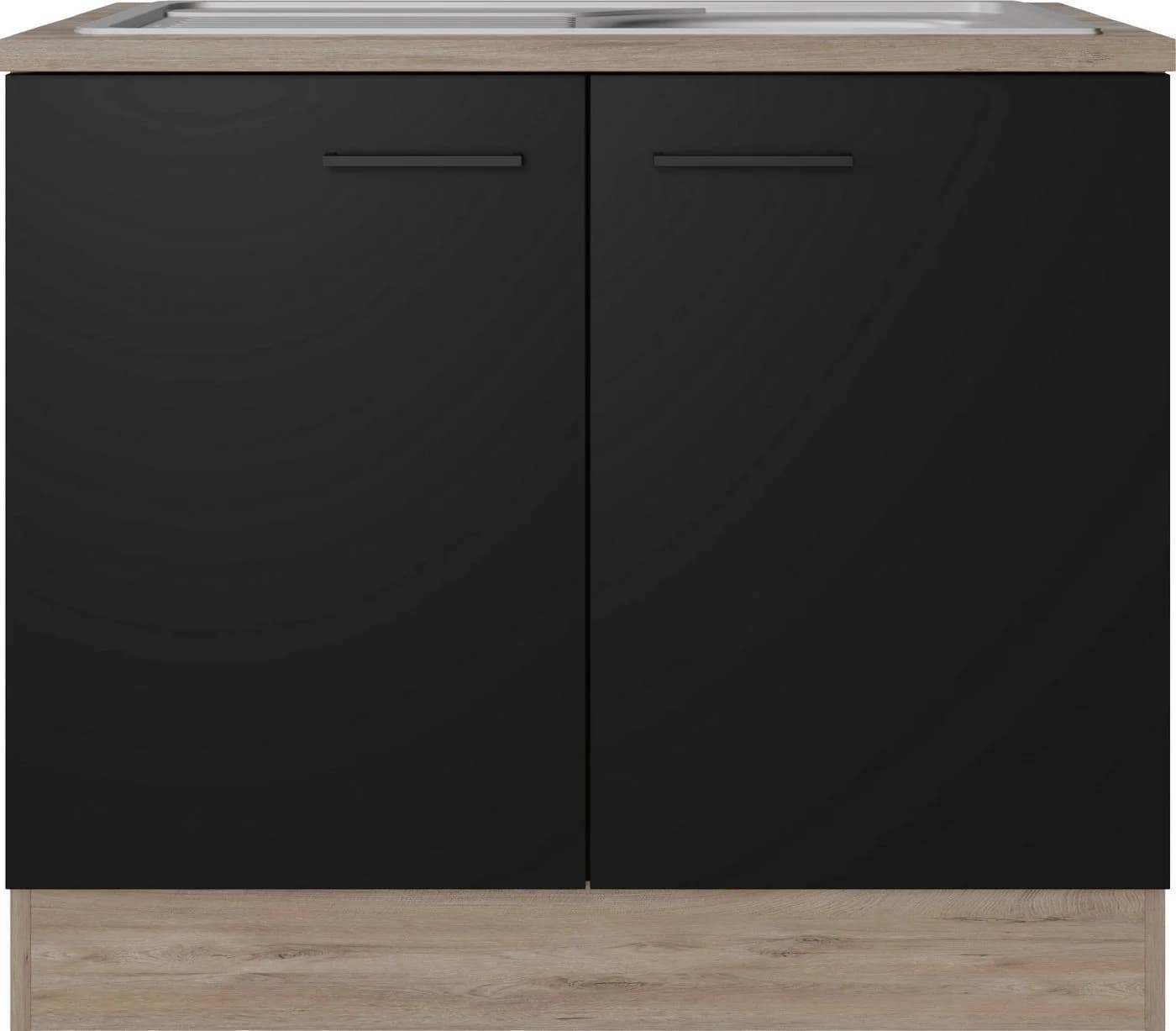 Flex-Well Spülenschrank Capri Schwarz mit Spüle - Bild 2