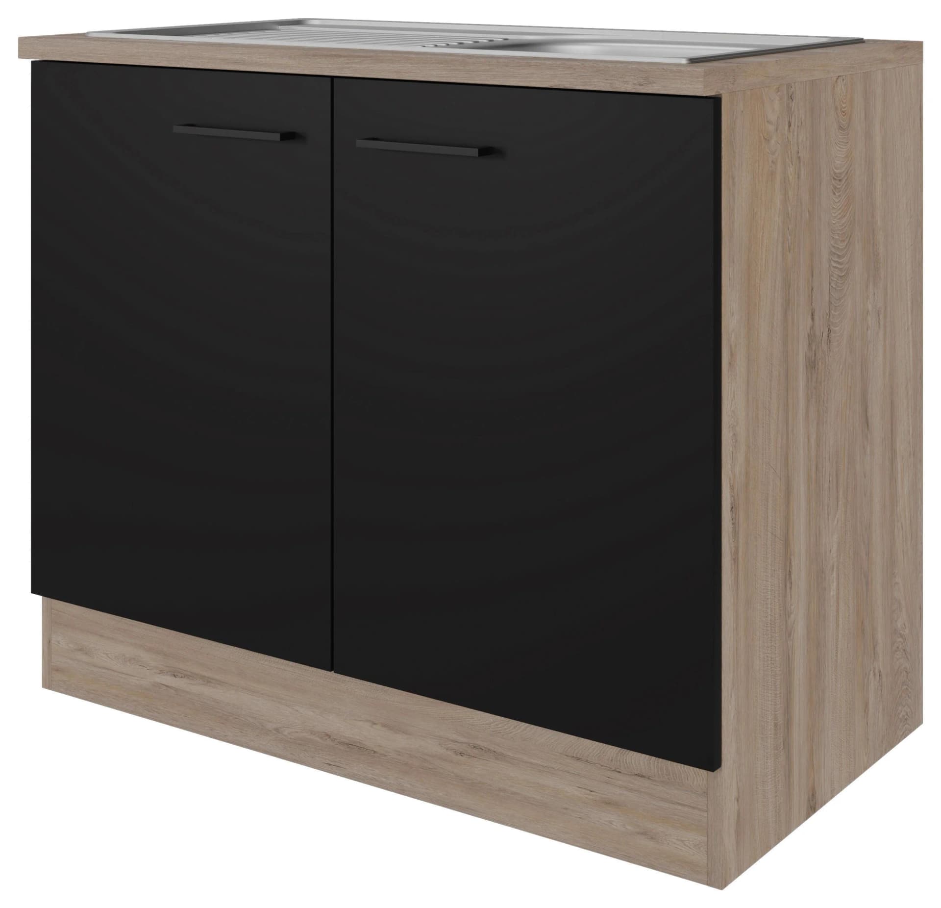 Flex-Well Spülenschrank Capri Schwarz mit Spüle - Bild 4