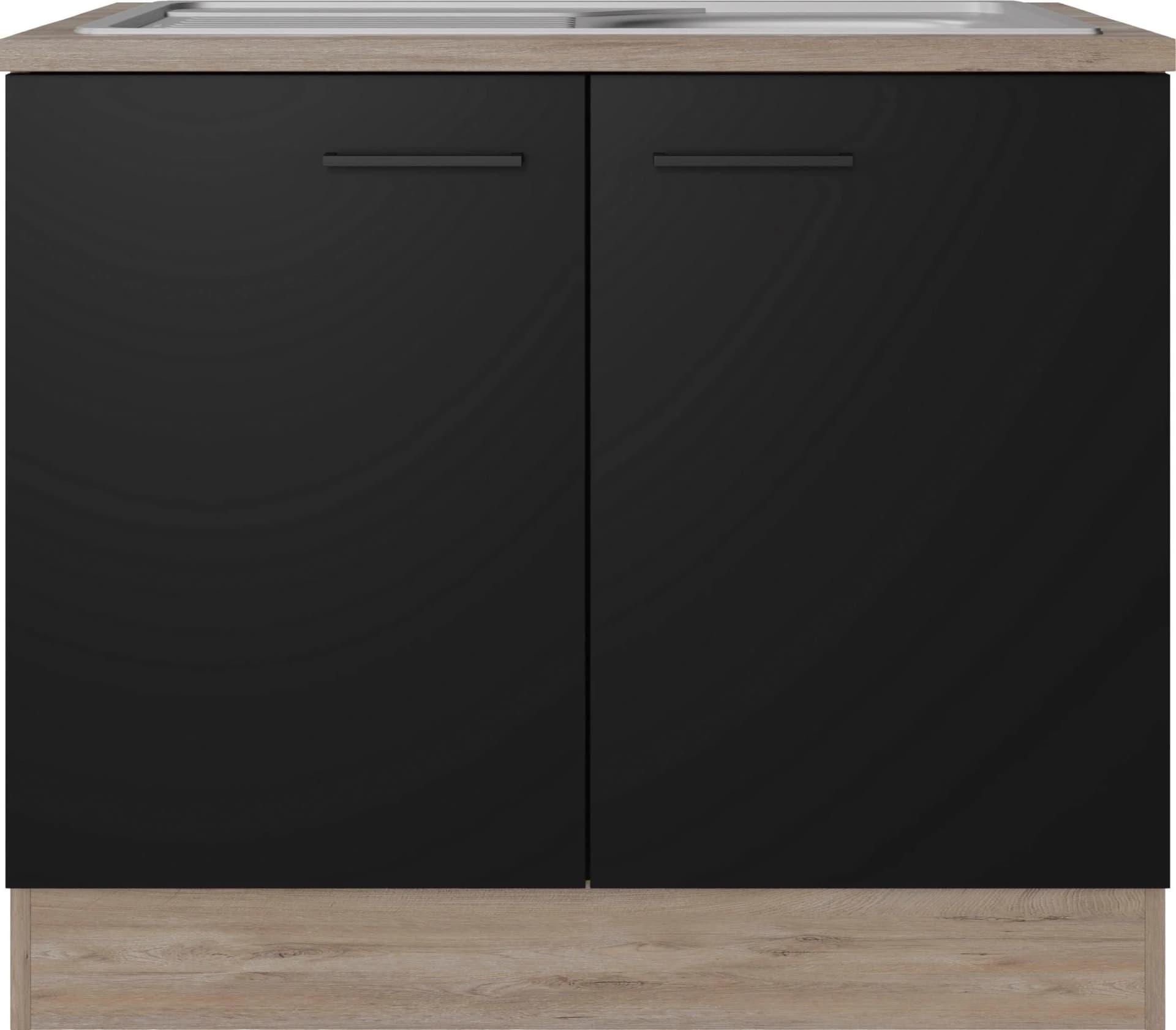Flex-Well Spülenschrank Capri Schwarz mit Spüle - Bild 5
